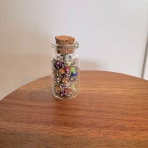 Mini Glass Bottle Rainbow Rosary – Colorful Pocket Prayer Beads